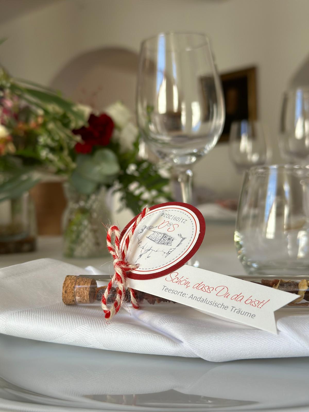 Gastgeschenk-Hochzeit-Tee Hochzeit-Gastgeschenk-Reagenzglas