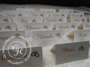 Goldene Hochzeit Namenskarte  