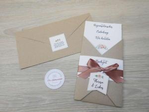 Hochzeitseinladung im Envelope-Stil - ein bisschen vintage mit altrosa