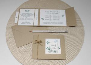 Hochzeitseinladung Eukalyptus Kraftpapier mit Magnet